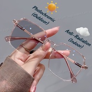 （0~-400）Myopia Photochromic Anti Radiation Eyeglass Square Frame Shades for Woman men glasses frame 