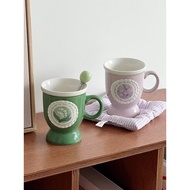French vintage Lily of the Valley mug Ceramic tall coffee mug Water mug Breakfast milk mug