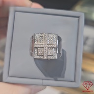 S925 Sterling Silver Moissanite Full Diamond Men's Ring S925 Sterling Silver Wedding Ring