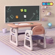 DENO โต๊ะเด็ก โต๊ะเขียนหนังสือเด็ก โต๊ะทำการบ้านเด็ก โต๊ะเด็กพร้อมเก้าอี้ สินค้าพร้อมจัดส่ง