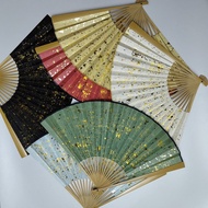 [Special offer] 9Inch9.5Inch-sized Yuzhu folding fan with hand-applied real gold on the fan surface,