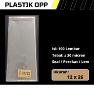 OPP Plastic Size 12 cm x 26 cm / 12x26 cm / 12 x 26 cm