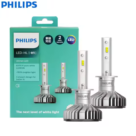 Philips LED H1 Ultinon LED Auto Hi/lo Beam 6000K Cool White Light +160% Brighter Headlight Compact D