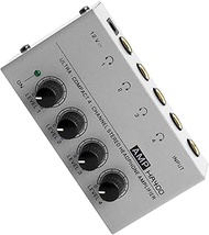 Headphone Amplifier with Audio Cable, HA400 4-Channel Metal Stereo Audio Amplifier, Mini Earphone Sp