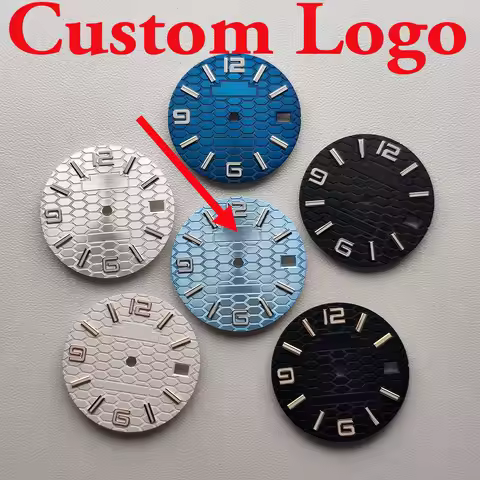 NH35 dial 28.5MM sterile blue lumen honeycomb dial suitable for NH34NH35 movement NH34NH35 series ca