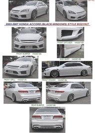 Honda Accord 2003 2004 2005 black window bodykit body kit BW front rear bumper side skirt lip diffuser