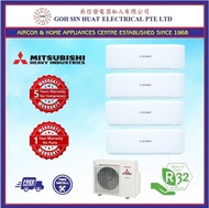 [Bulky] Mitsubishi Heavy Industries YVS Series 5 Ticks R32 Gas System 4 Aircon SCM80YS-W x 1 + SRK10YVS-W7 x 3 + SRK24YVS-W x 1