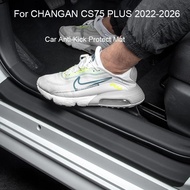 Car B-Pillar Door Trunk Protect Sill Pad For CHANGAN CS75 PLUS 2022-2026PU Leather Anti-Kicks Mat Sc