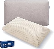 OYS Talalay Latex Pillow for Sleeping 100% Natural Latex Bed Pillows for Side Back Stomach Sleepers with Breathable Cover Relieve Pressure (Standard, 24"×15.7", Medium Firm)