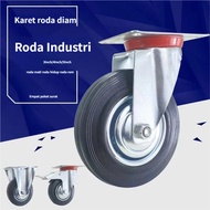 Solid rubber trolley caster wheels inflatablebebas, universal wheels with brakes, silent rubber whee