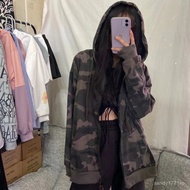 L Spiritual Guy Camouflage Jacket Men Hooded Korean Version Trendy ins Hong Kong Style Spring Autumn