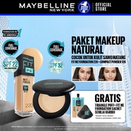 MAYBELLINE OFFICIAL Paket Makeup FACE KULIT SAWO MATANG - FIT ME Compact Powder 128 + FIT ME Liquid
