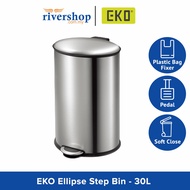 EKO Ellipse EK9325MT - 30L Stainless Steel Step Bin Foot Pedal Dustbin Rubbish Bin Trash Can