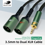GOLLEY LION 3.5Mm To Dual สายเคเบิล XLR | ทองแดงชุบเงิน | Studio Mic/pa/pro อุปกรณ์เครื่องเสียง