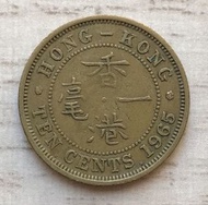 A香港一毫 1965年 女王頭大一毫 香港舊版錢幣 硬幣 $13