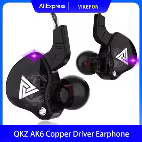 VIKEFON QKZ AK6 In Ear Earphone 6 Dynamic Driver Unit Headphone With Mic Stereo Sports HIFI Subwoofe