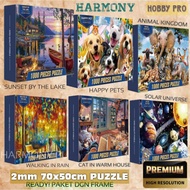 HIGH QUALITY JIGSAW PUZZLE 1000pcs - READY FRAME & GLUE PUZZLE PACKAGE -70x50cm