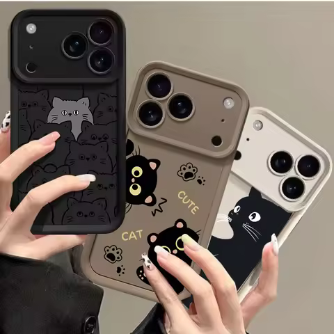 Luxury Cartoon Cat Matte Silicone Case For Realme 16 15 14 Pro 15T 5G 8 9 11 12 13 Pro Plus 8i C53 C