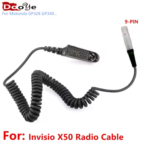 Radio Cable APX to lemo 9pin for Invisio X50 ptt for Motorola GP140 GP328 GP338 GP340 HT750 HT1250 P