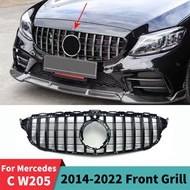 Sport Facelift Front Hood Grille Racing Bumper Grill GT Style For Mercedes Benz C W205 2014-2022 C20