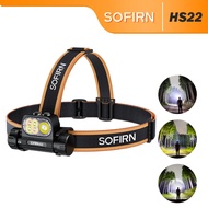 SOFIRN HS22 2500L LED Headlamp - USB-C Rechargeable, IPX8 Waterproof, Dual Beam Modes for Outdoor & 