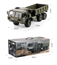 รถกระบะ RC ของกองทัพสหรัฐฯ 6X6 รถกระบะทหารพร้อมระบบบังคับเลี้ยวและเร่งความเร็วแบบสัดส่วนเต็มรูปแบบสำ