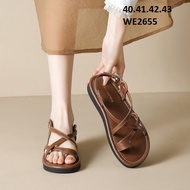 Two-color soft leather strap Sandal WE2655