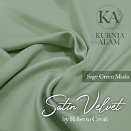 Satin Velvet Warna HOT! Sage Green VIRAL Bahan Silk Dress Premium ROLL