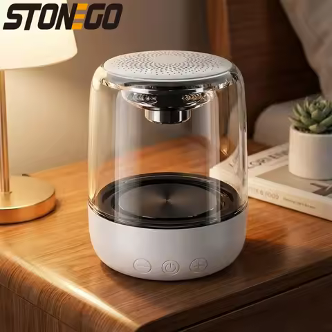 STOENGO True Wireless Stereo Speaker Transparent Design Breathing LED Bluetooth 5.0 TF Card AUX Inpu