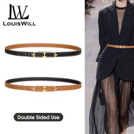 LouisWill Women Belts Fashion Thin Belts Elegant Thin Belt Gold Metal Hook Buckle Adjustable Girls L