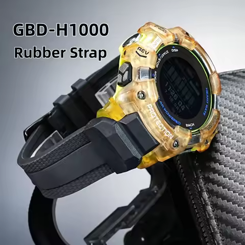 For G-SHOCK Casio GBD-H1000 GBD H1000 Rubber Sports Fluororubber Watch Band Modification Waterproof