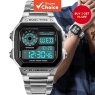 POSHI Relo Waterproof Square Digital Sports Countdown Watch Outdoors Men