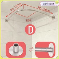 [Perfeclan4] Extendable Shower Curtain Rail Metal Support Rod Rack for Home Use
