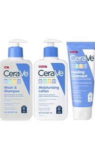 CeraVe Baby Bath Set | 8oz Baby Wash & Shampoo + 8oz Baby Moisturizing Lotion + 3oz Baby Healing Oin