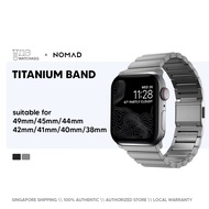 NOMAD Titanium Band V2 for App-le Watch 49/45/44/42mm & 41/40/38mm Classic Metal Link Watch Band wit