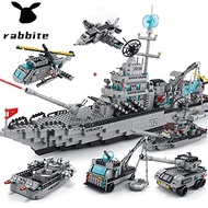Rabbite Building Blocks Toys for Kids Model Legao Warship BattleShip Warrior Tank Ship