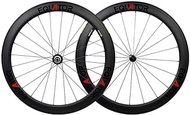 Carbon Fiber Bike Wheelset 700C, Double Wall Quick Release V-Brake Compatible 9/10/11 Speed 120 Rings 55mm MTB Bike Wheel Set,55mm