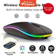 Wireless Rechargeable Mouse LED Backlight Bluetooth Gaming Mouse For Laptop PC