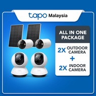 【Tapo CCTV Bundle】4 Cameras (2 Indoor C220 + 2 Outdoor C410 KIT) Smart Home Security AI Detection