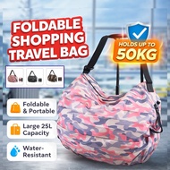 (FOREVER PREMIUM) ✅ Foldable Shopping Bag Waterproof Large Capacity Grocery Tote Portable Travel Sto