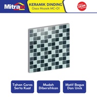 Zehn Keramik Dinding Dapur Glass Mozaik MC-01 30x30 Cm Hitam-Abu-Putih