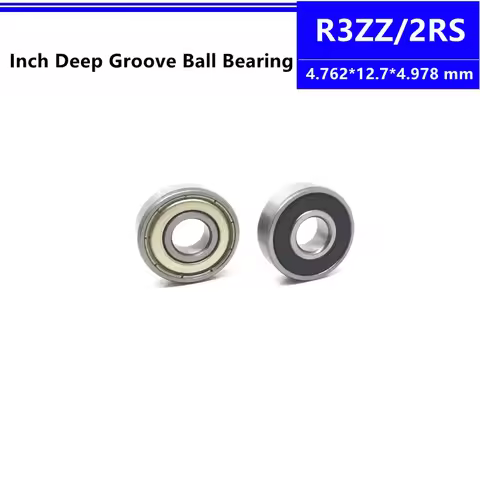100pcs R3ZZ R3-2RS R3 2RS R3RS R3-2Z 3/16 x 1/2 x 0.196 inch deep groove ball bearings 4.762*12.7*4.