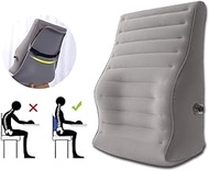 Inflatable Lumbar Support Pillow Blow Up Travel Back Cushion Support for Lower Back Pain Office Chair Gaming Sitting Car Seat Backrest Ergonomic Body Pillow (Grey)