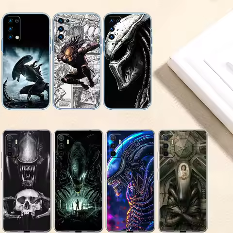 RE3 Aliens vs Predator Xenomorph Transparent Phone Case for Motorola Moto G7 G8 G9 G84 G85 G73 G24 G