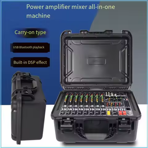 8-Channel professional mixer, stage performance, conference mixer USB with Bluetooth reverb effect, 