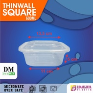 Thinwall DM SQ 600ml - 750ml (1 pack contains 25 pcs) | Thinwall Square/ Food Container Dessert Box 