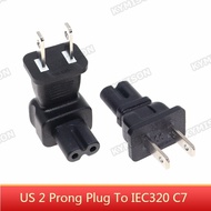 US 2 Prong Male Plug To IEC 60320 C7 Female Power Adapter Converter, C7 Receptacle to NEMA 1-15P Rec