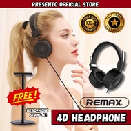 ORIGINAL REMAX WIRED STEREO NOISE CANCELLING HEADPHONES 4D SOUND HEADSET HD STEREO HIGH SOUND QUALIT