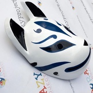 TERBARU MASK TOPENG KAYU COSPLAY ANIME JEPANG KITSUNE FOX RUBAH BLUE