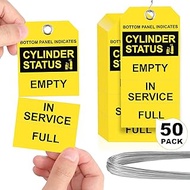 50 Pack Cylinder Status Sign Tags 2.4 X 4.7 Inch Empty in Service Full 3-Part Perforated Labels with